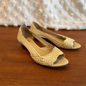 Frye Huarache Mini Wedge Cream sandal 6.5